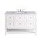 James Martin Vanities Breckenridge 48in Single Vanity, Bright White w/ 3 CM Carrara Marble Top 330-V48-BW-3CAR - alternate 1